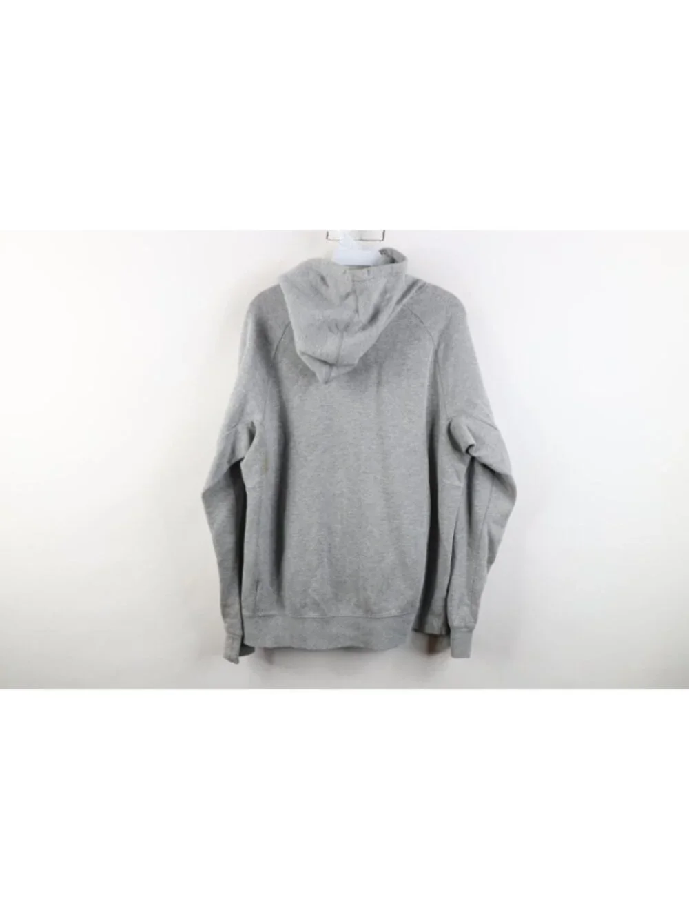 Vtg Y2K Nike Mens Medium Spell Out Block Letter Hoodie Sweatshirt Heather Gray